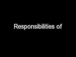 Responsibilities of