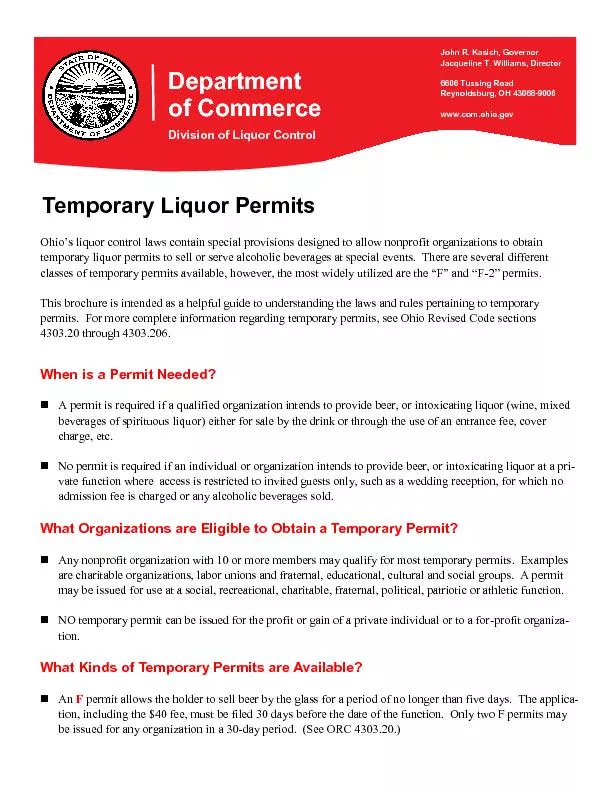 Temporary Liquor Permits