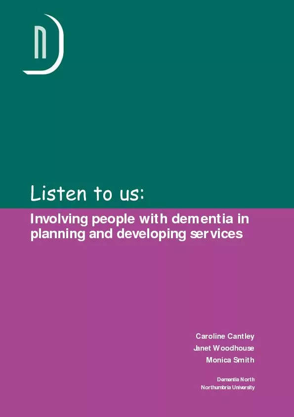 	
Involving people with dementia inplanning and developing