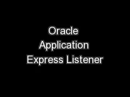 Oracle Application Express Listener