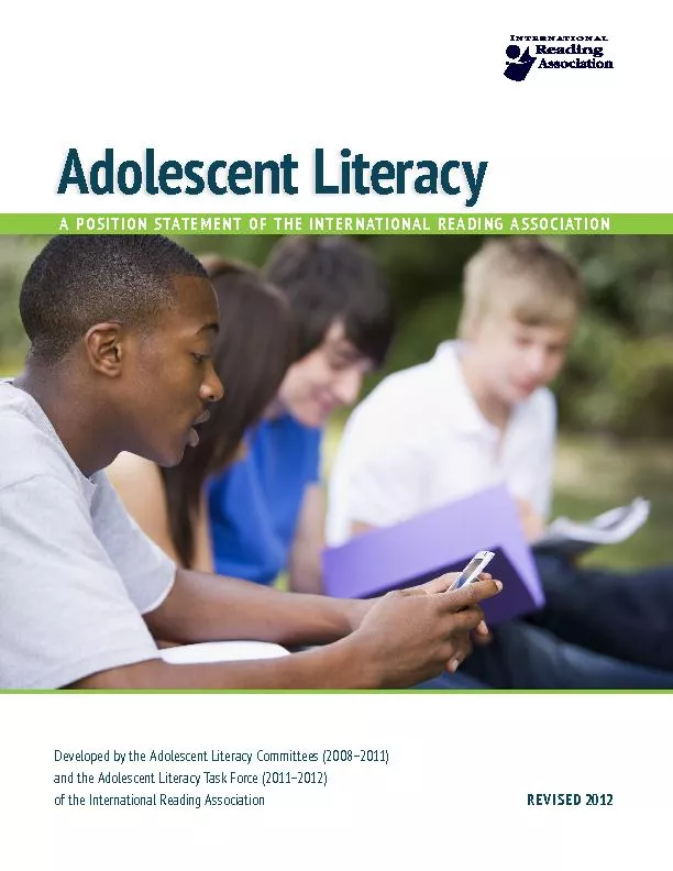 Developed by the Adolescent Literacy Committees (2008–2011) 
...