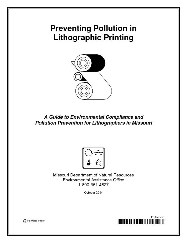 Preventing Pollution inLithographic PrintingA Guide to Environmental C