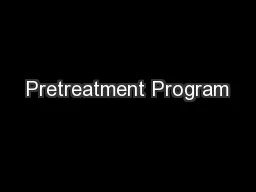 Pretreatment Program
