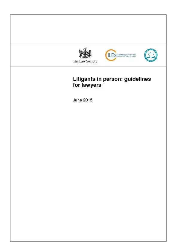 Litigants in person: guidelines