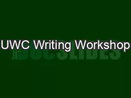 UWC Writing Workshop