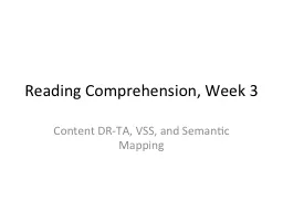 Reading Comprehension, Week 3