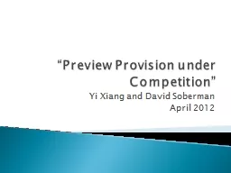 “Preview Provision