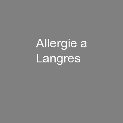 Allergie a Langres