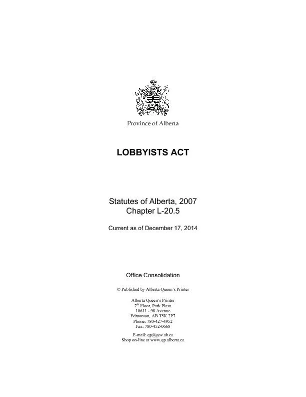 LOBBYISTS ACT  Interpretation  Crown bound  Restrictions on applicatio