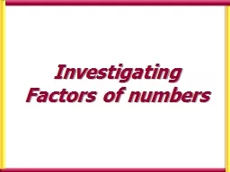 Investigating Factors