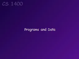 Programs and Data