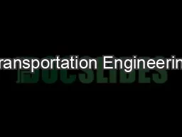 Transportation Engineering