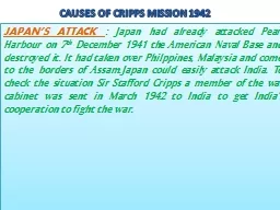 CAUSES OF CRIPPS MISSION 1942
