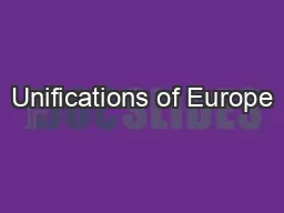 Unifications of Europe
