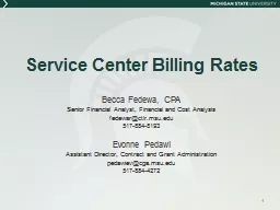 Service Center Billing Rates