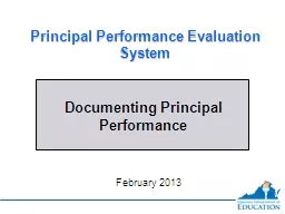 Documenting Principal Performance