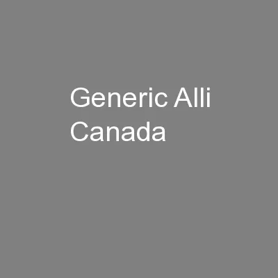 Generic Alli Canada