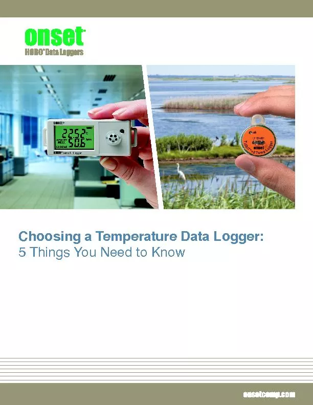 Choosing a Temperature Data Logger: