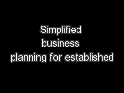 Simplified business planning for established