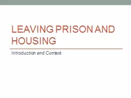 Leaving Prison and Housing