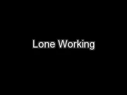 Lone Working