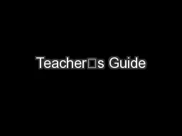 Teacher’s Guide