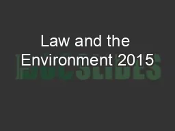 Law and the Environment 2015
