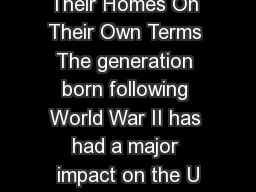 Baby Boomers  Their Homes On Their Own Terms The generation born following World War II