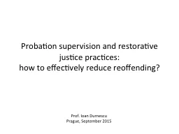 Probation supervision and restorative justice practices: