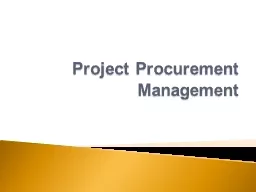 PPT - Project Procurement Management PowerPoint Presentation