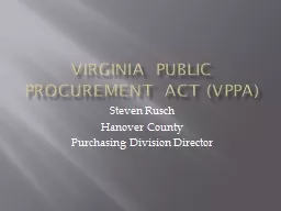 Virginia public procurement act (