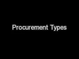 Procurement Types