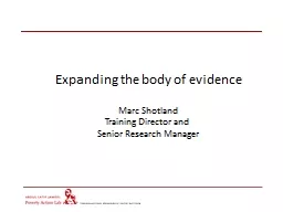 Expanding the body of evidence