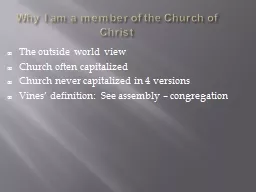 Why I am a member of the Church of Christ