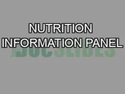 NUTRITION INFORMATION PANEL