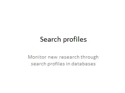Search profiles