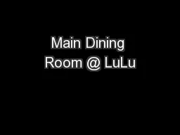 Main Dining Room @ LuLu