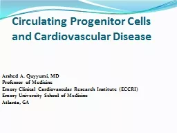 Circulating Progenitor Cells and Cardiovascular Disease