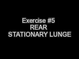 Exercise #5 REAR STATIONARY LUNGE