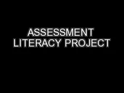 ASSESSMENT LITERACY PROJECT