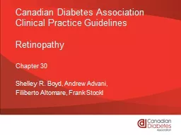 Canadian Diabetes Association Clinical Practice Guidelines