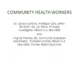 COMMUNITY HEALTH WORKERS