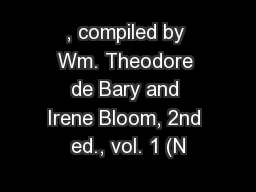, compiled by Wm. Theodore de Bary and Irene Bloom, 2nd ed., vol. 1 (N