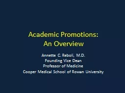 Academic Promotions: