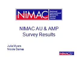 NIMAC AU & AMP Survey Results