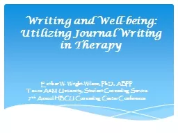 Writing and Well-being: