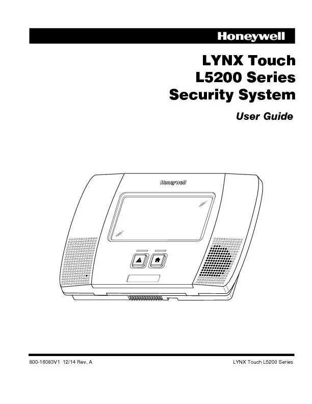 800-16083V1  12/14 Rev. A LYNX Touch L5200 Series