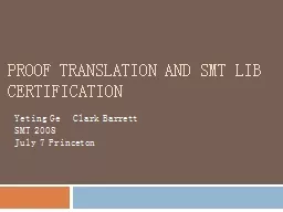 Proof translation and SMT LIB certification