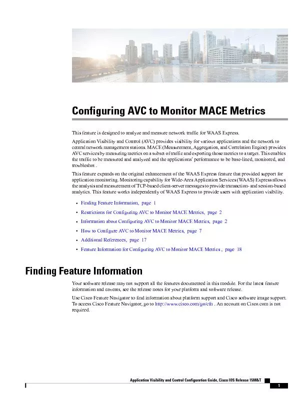 Configuring AVC to Monitor MACE Metrics�7�K�L�V�I�H�D�W�X�U�H�L�V�G�H