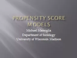 Propensity Score Models